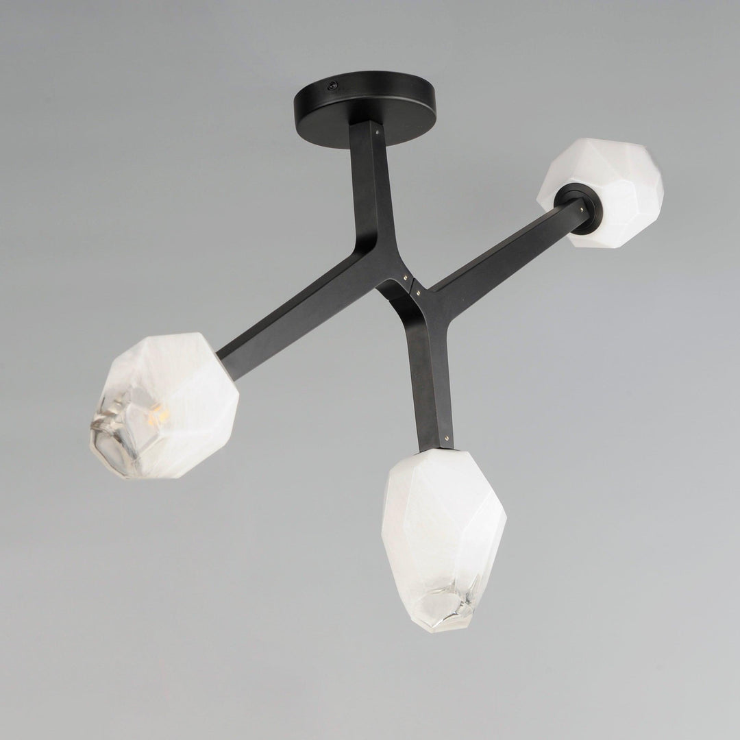 LED Black Blossom Braches 3 Light Flush Mount - LV LIGHTING