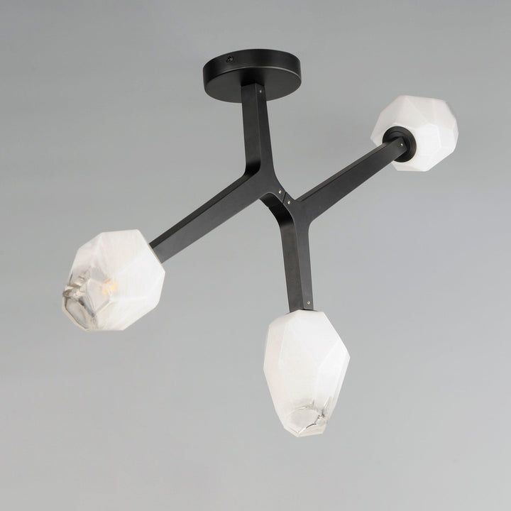 LED Black Blossom Braches 3 Light Flush Mount - LV LIGHTING