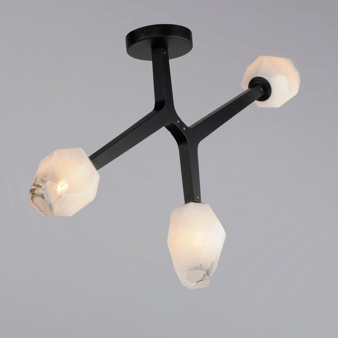 LED Black Blossom Braches 3 Light Flush Mount - LV LIGHTING