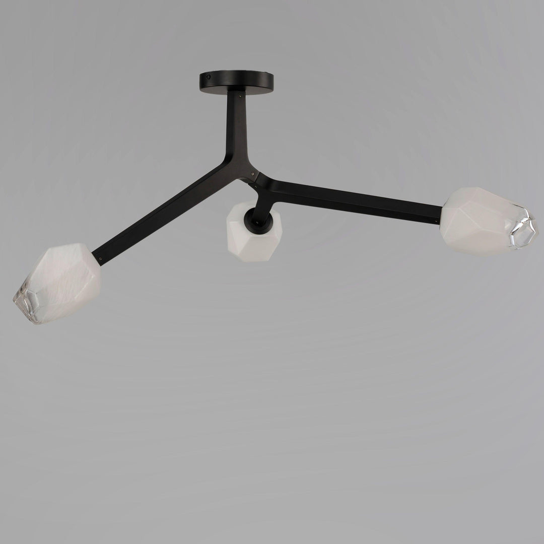LED Black Blossom Braches 3 Light Flush Mount - LV LIGHTING