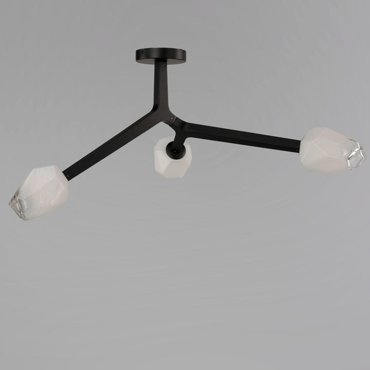 LED Black Blossom Braches 3 Light Flush Mount - LV LIGHTING