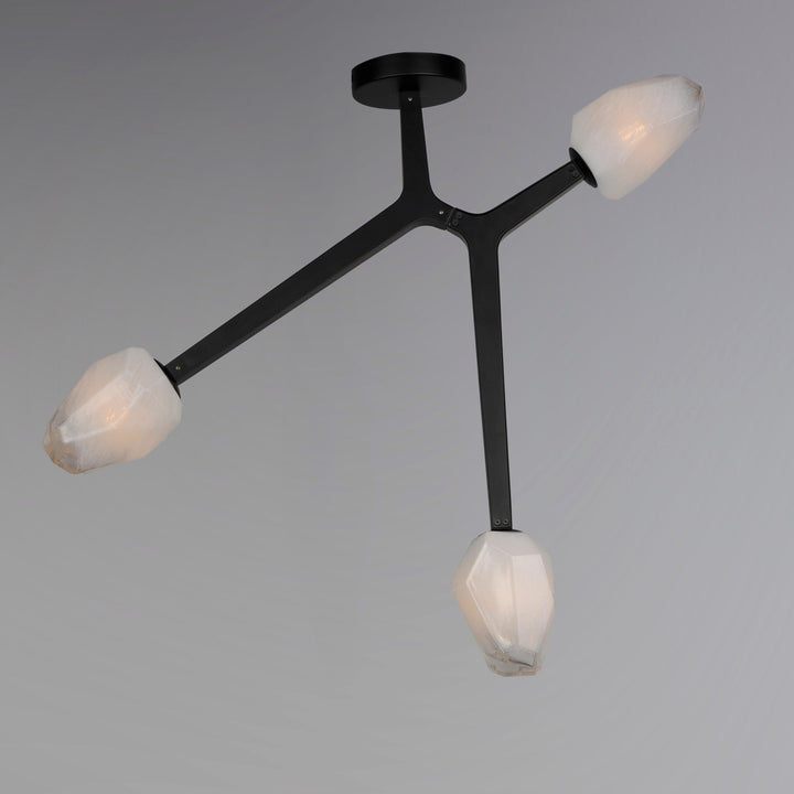 LED Black Blossom Braches 3 Light Flush Mount - LV LIGHTING