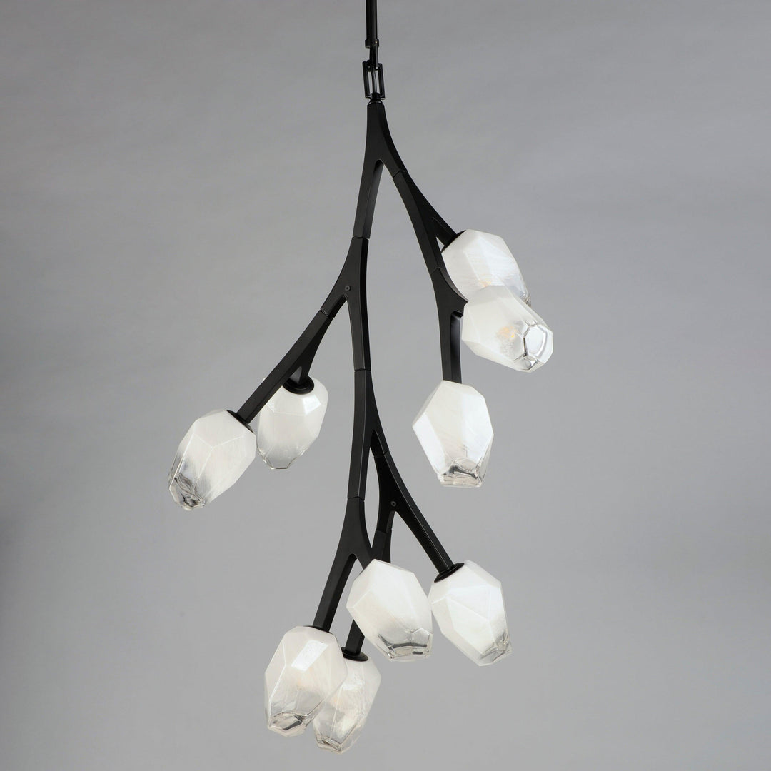 LED Black Bloom Branches With Frosted Glass Pendant - LV LIGHTING