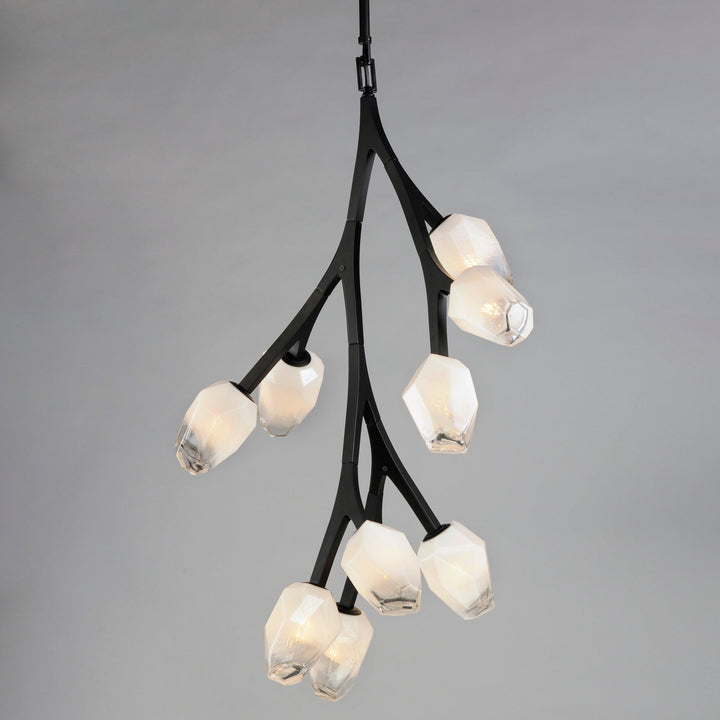 LED Black Bloom Branches With Frosted Glass Pendant - LV LIGHTING