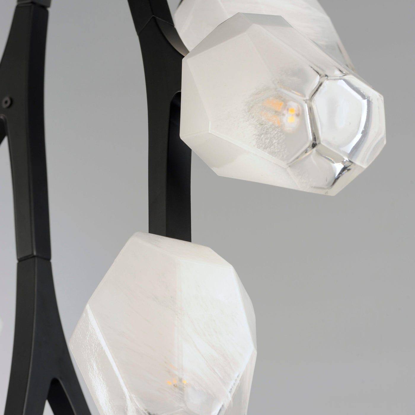 LED Black Bloom Branches With Frosted Glass Pendant - LV LIGHTING