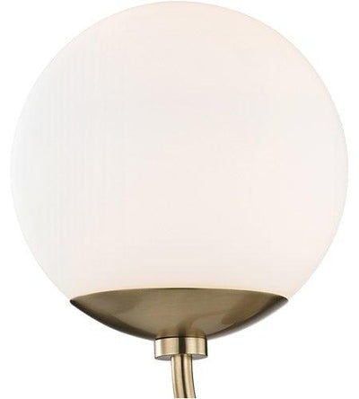 Steel Curve Arm with Frosted Shade Globe Wall Sconce - LV LIGHTING