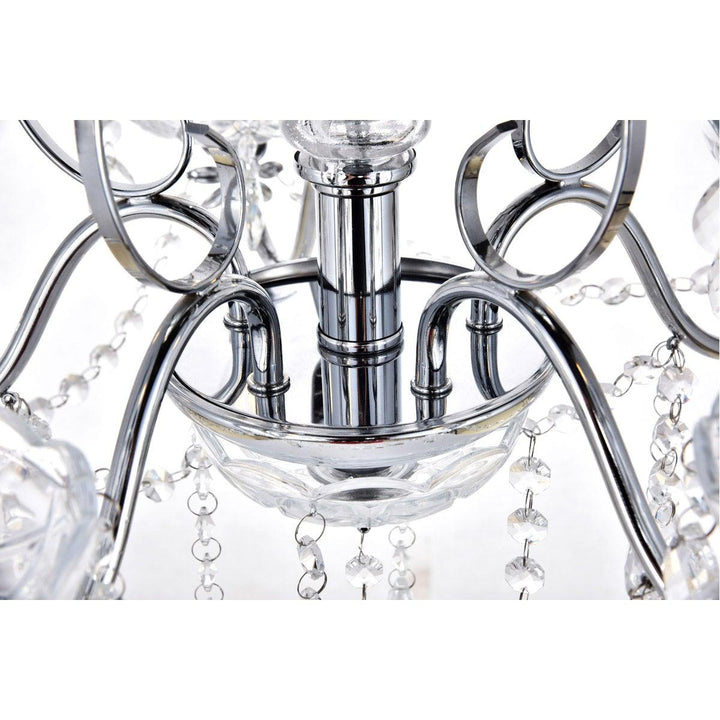Chrome with Clear Crytal Drop and Strand Chandelier - LV LIGHTING