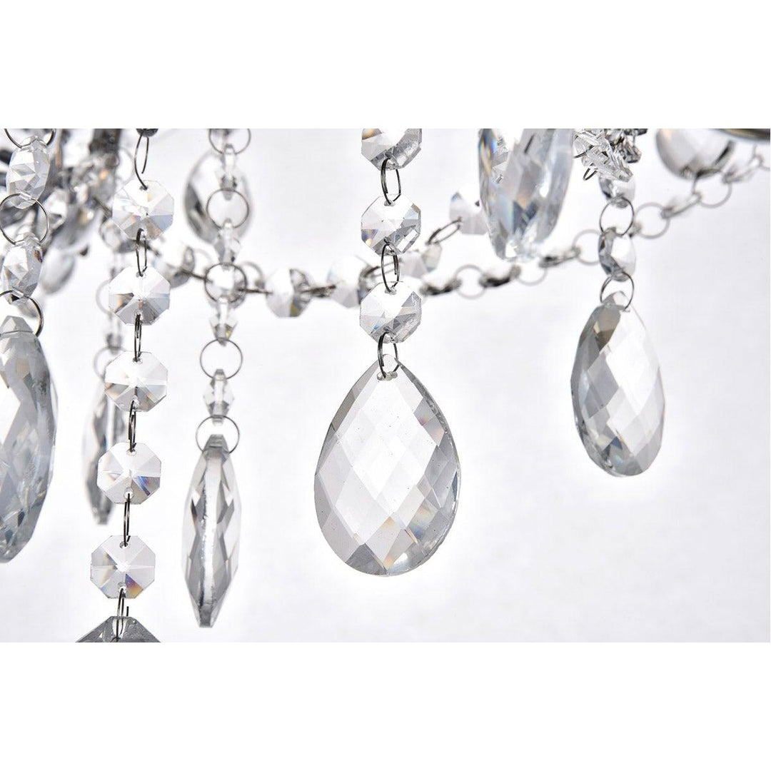 Chrome with Clear Crytal Drop and Strand Chandelier - LV LIGHTING
