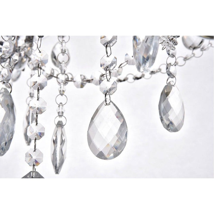 Chrome with Clear Crytal Drop and Strand Chandelier - LV LIGHTING