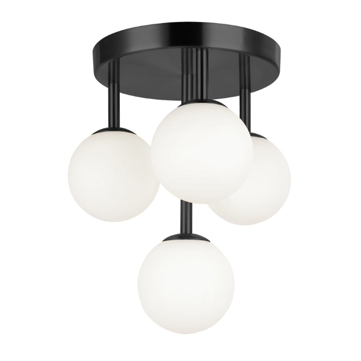 Steel with Frosted Glass Globe Flush Mount