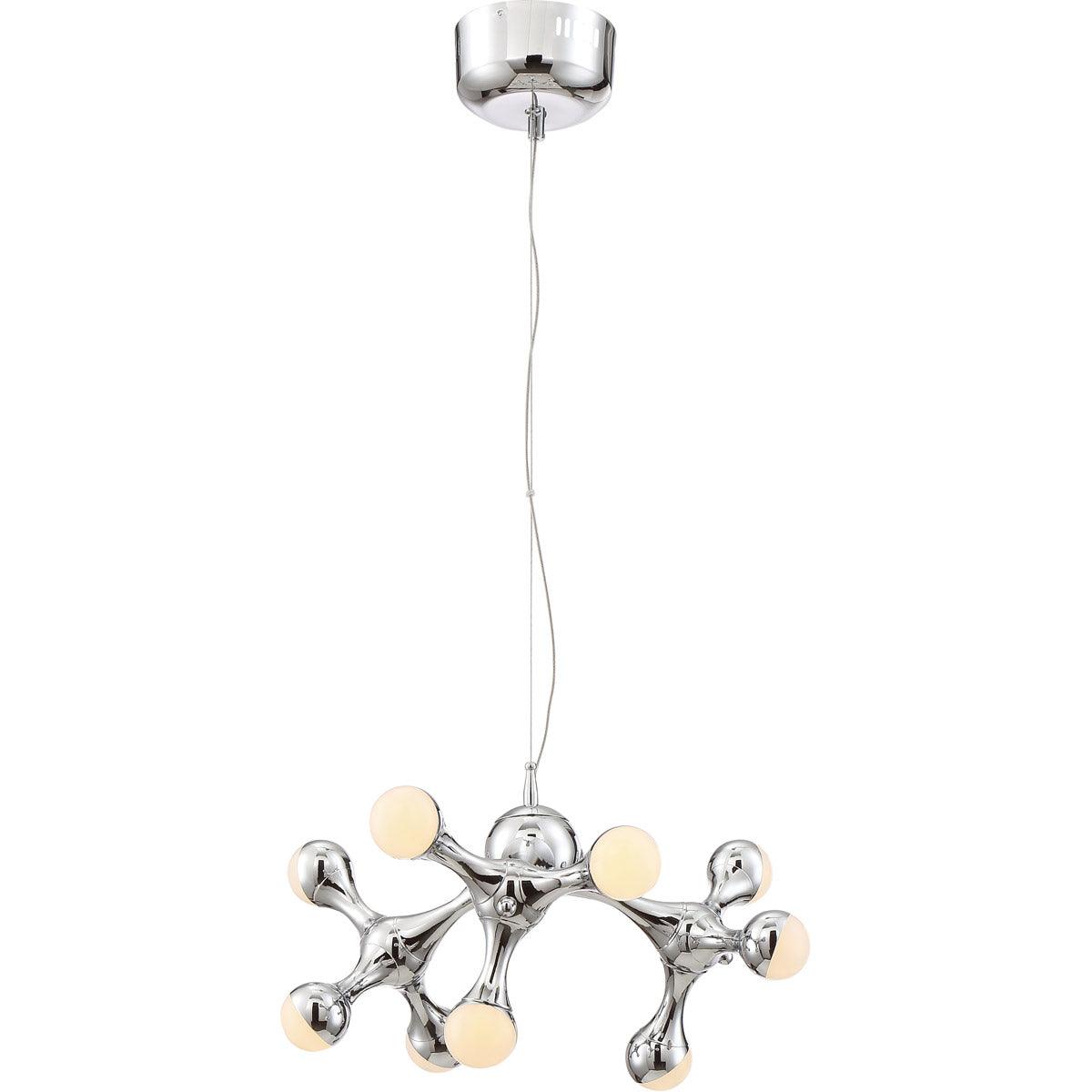 LED Chrome Molecule Frame with Acrylic Diffuser Chandelier - LV LIGHTING