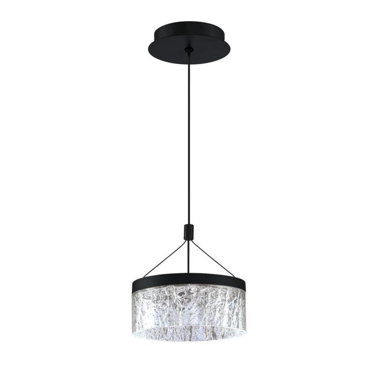 LED Black Frame with ICE Acrylic Ring Pendant - LV LIGHTING