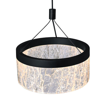 LED Black Frame with ICE Acrylic Ring Pendant - LV LIGHTING