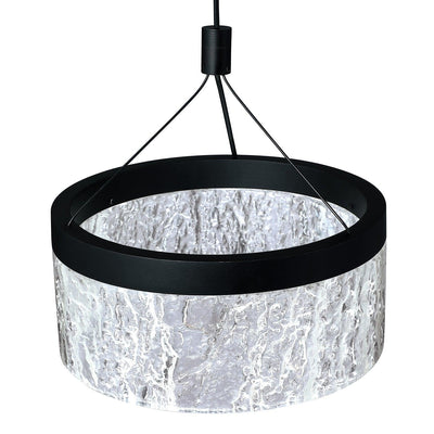 LED Black Frame with ICE Acrylic Ring Pendant - LV LIGHTING