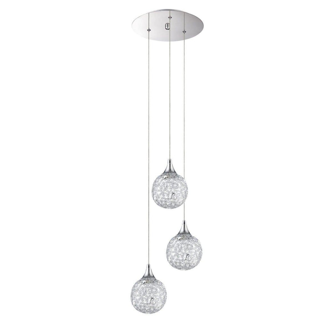 Chrome with Crystal 1 to 9 Light Pendant - LV LIGHTING