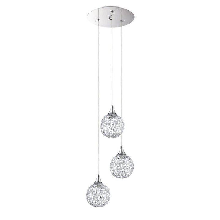 Chrome with Crystal 1 to 9 Light Pendant - LV LIGHTING