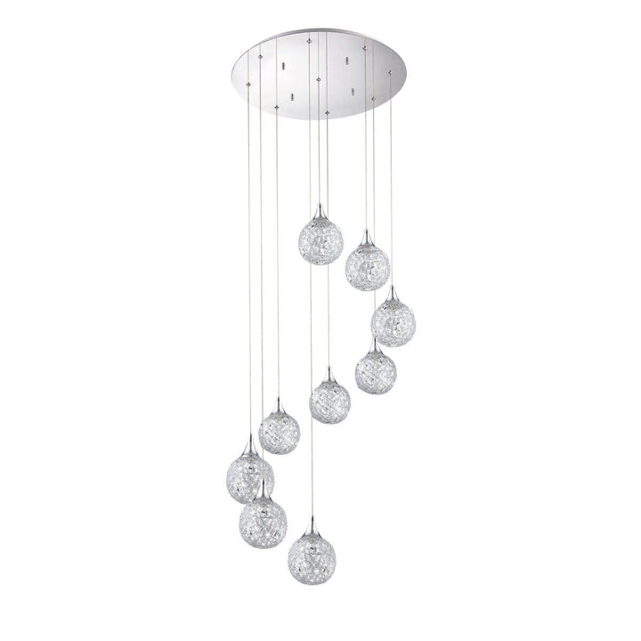Chrome with Crystal 1 to 9 Light Pendant - LV LIGHTING