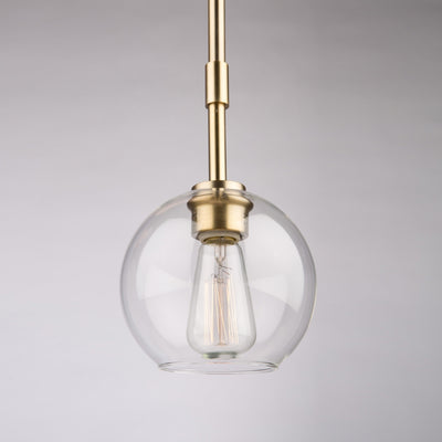 Steel with Clear Glass Globe Shade Mini Pendant