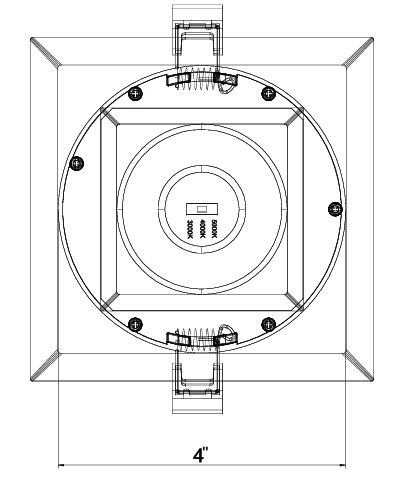 LED 4" Brushed Nickel Slim Square Panel 3 CCT with Round Back