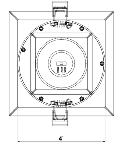 LED 4" Brushed Nickel Slim Square Panel 3 CCT with Round Back