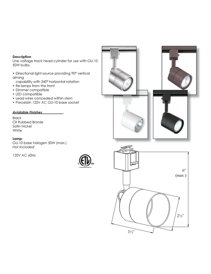 GU10 Base Track Light - LV LIGHTING