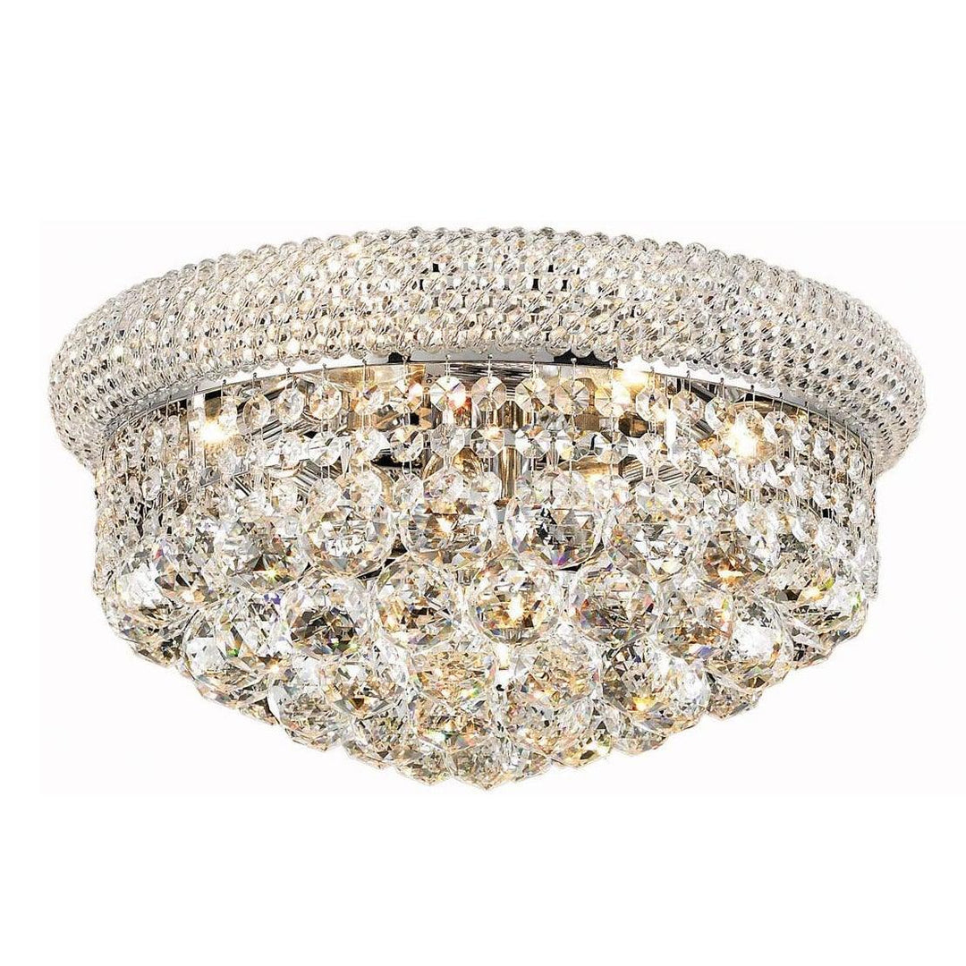 Chrome with Crystal Flush Mount - LV LIGHTING
