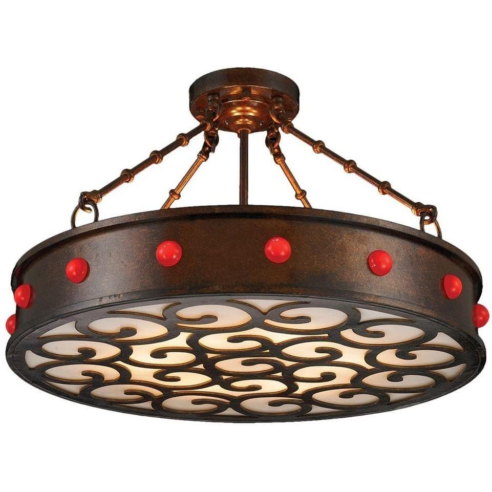 Bronze with white Diffuser Chandelier - LV LIGHTING