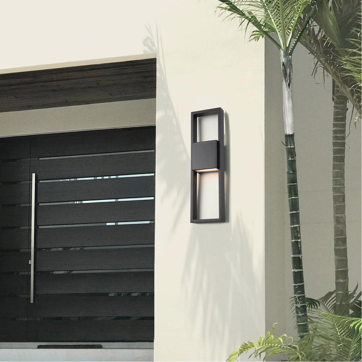 LED Black Aluminum Frame Rectangular Outdoor Wall Sconce - LV LIGHTING