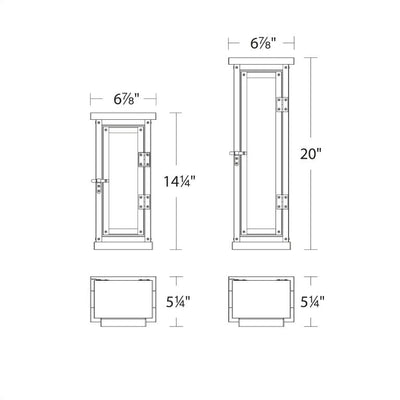 LED Black Aluminum Frame with Clear Glass Diffuser Outdoor Wall Sconce - LV LIGHTING