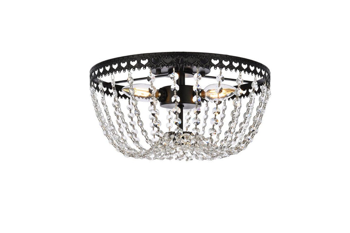 Chrome with Crystal Flush Mount - LV LIGHTING