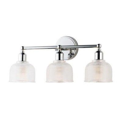 Polished Chrome with Patterned Glass Shade Vanity Light - LV LIGHTING