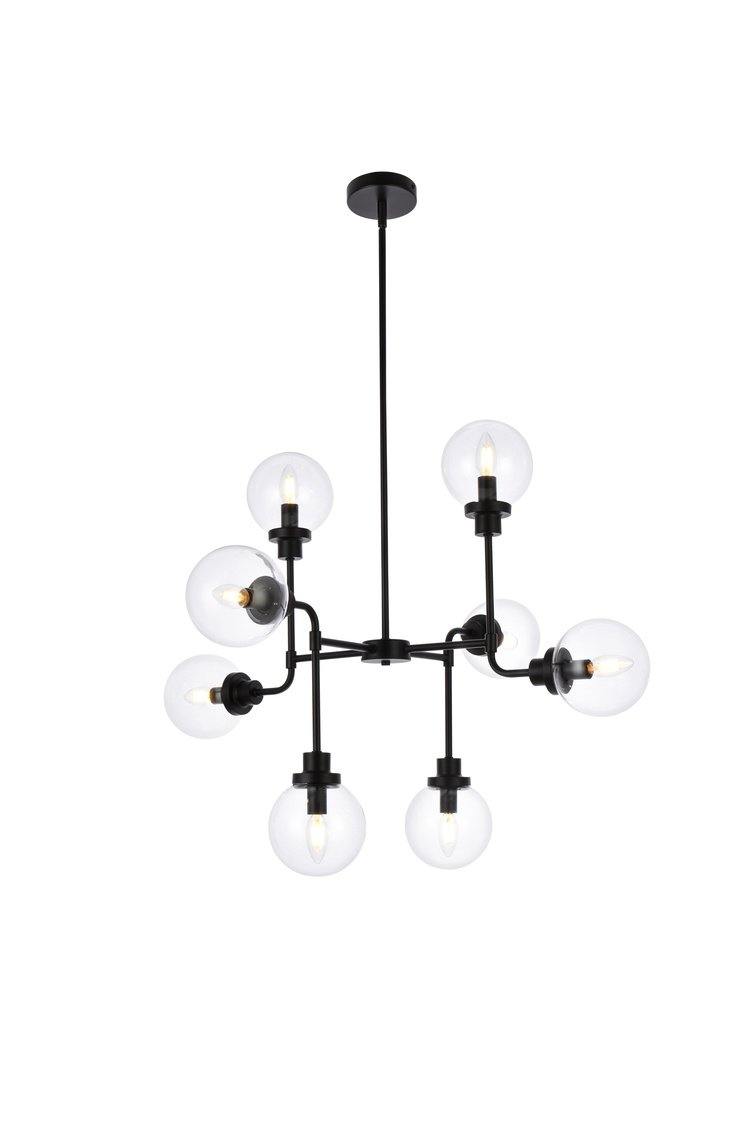 Polish Nickel with Clear Glass Chandelier - LV LIGHTING