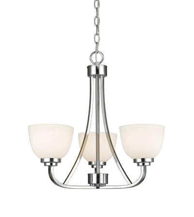 Steel Sweeping Arm with Opal Glass Shade Chandelier - LV LIGHTING
