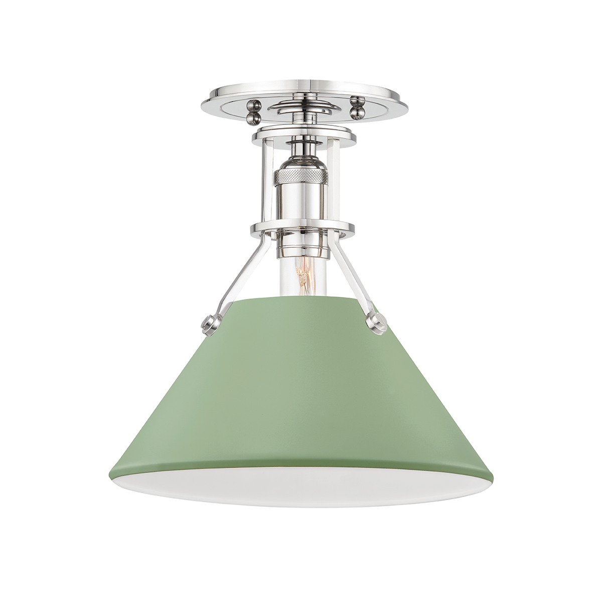 Steel Open Air Conical Shade Flush Mount