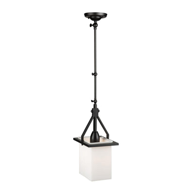 Steel Adjustable Arm with Matte White Rectangular Glass Shade Pendant / Wall Sconce - LV LIGHTING