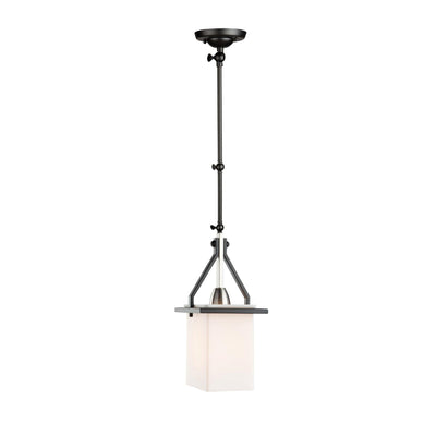 Steel Adjustable Arm with Matte White Rectangular Glass Shade Pendant / Wall Sconce - LV LIGHTING
