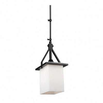 Steel Adjustable Arm with Matte White Rectangular Glass Shade Pendant / Wall Sconce - LV LIGHTING