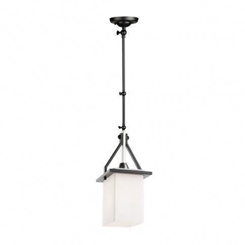 Steel Adjustable Arm with Matte White Rectangular Glass Shade Pendant / Wall Sconce - LV LIGHTING