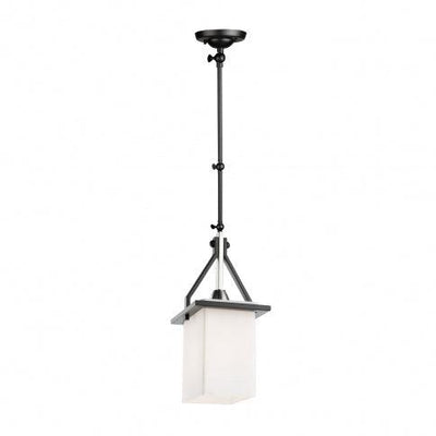Steel Adjustable Arm with Matte White Rectangular Glass Shade Pendant / Wall Sconce - LV LIGHTING