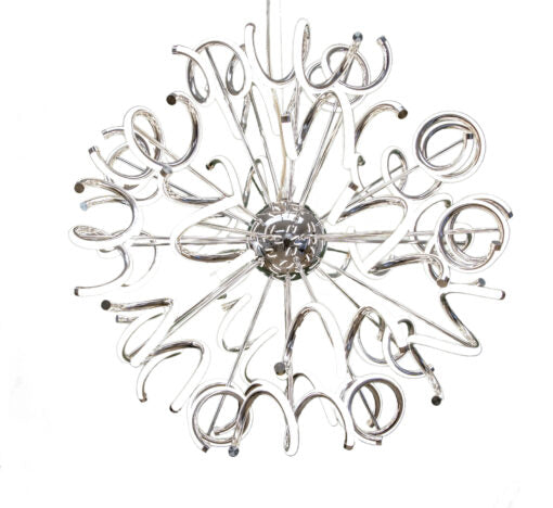 LED Twisted Chrome Frame with Acrylic Diffuser Chandelier