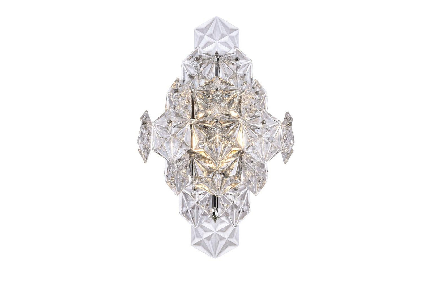 Chrome with Clear Patterned Glass Shade Wall Sconce - LV LIGHTING