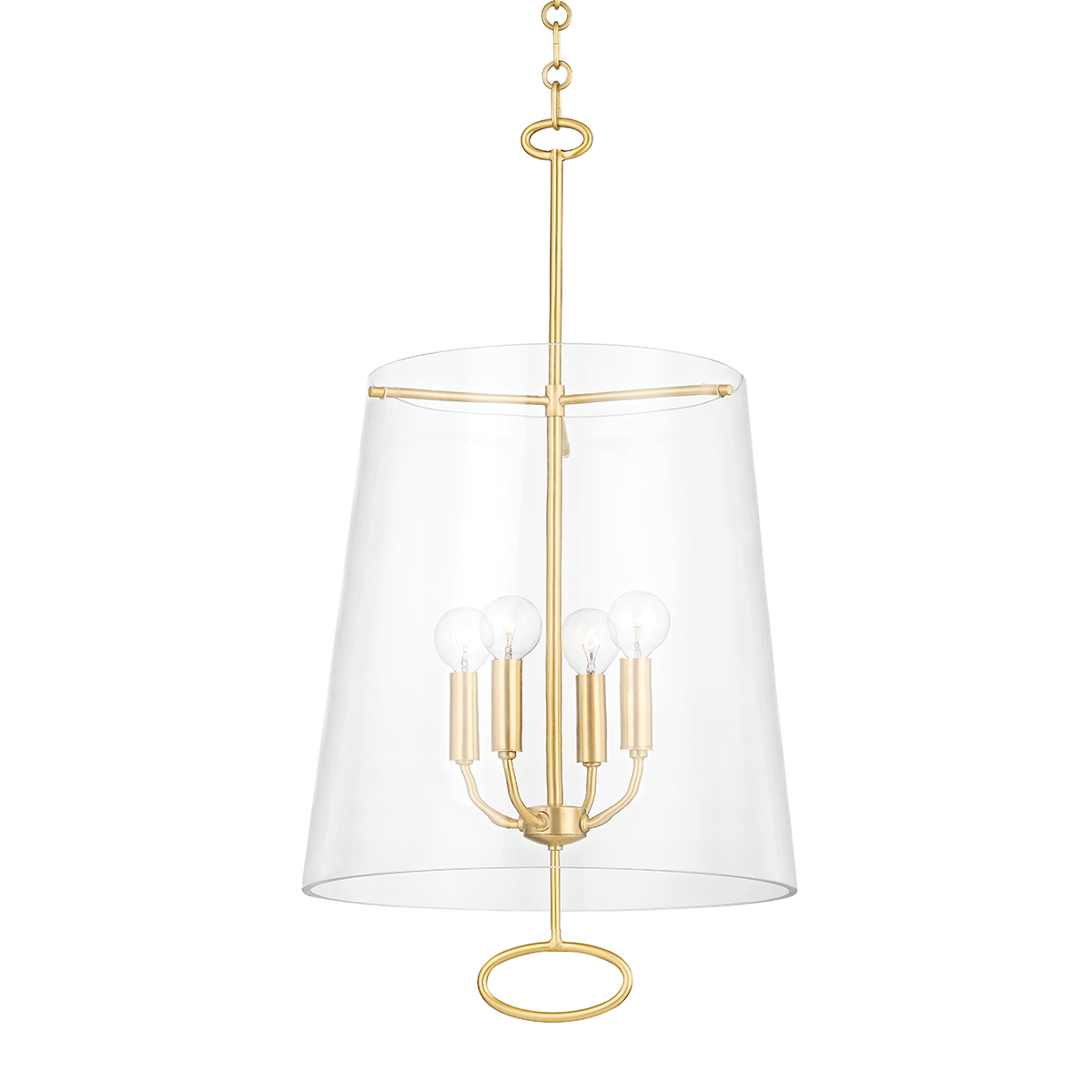 Steel with Clear Glass Shade Pendant
