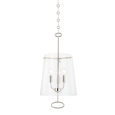 Steel with Clear Glass Shade Pendant