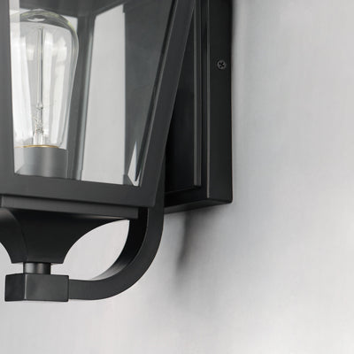 Black EPMM Vivex Frame with Clear Glass Outdoor Wall Sconce - LV LIGHTING