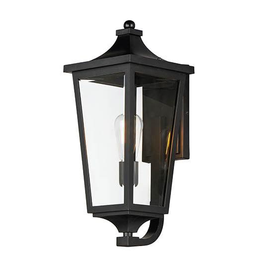 Black EPMM Vivex Frame with Clear Glass Outdoor Wall Sconce - LV LIGHTING