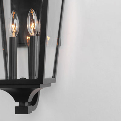 Black EPMM Vivex Frame with Clear Glass Outdoor Wall Sconce - LV LIGHTING