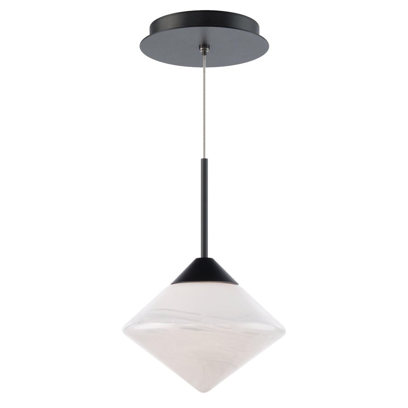 LED Aluminum Frame with Opal Glass Shade Pendant - LV LIGHTING