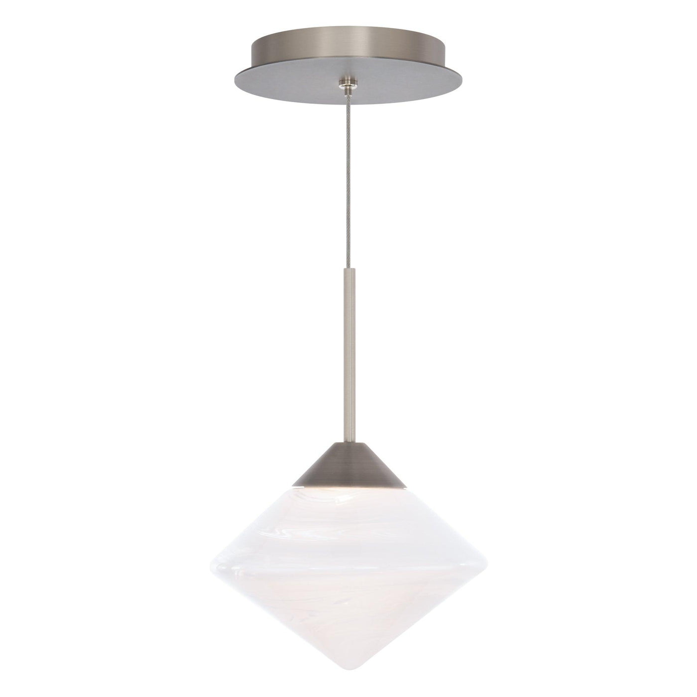 LED Aluminum Frame with Opal Glass Shade Pendant - LV LIGHTING