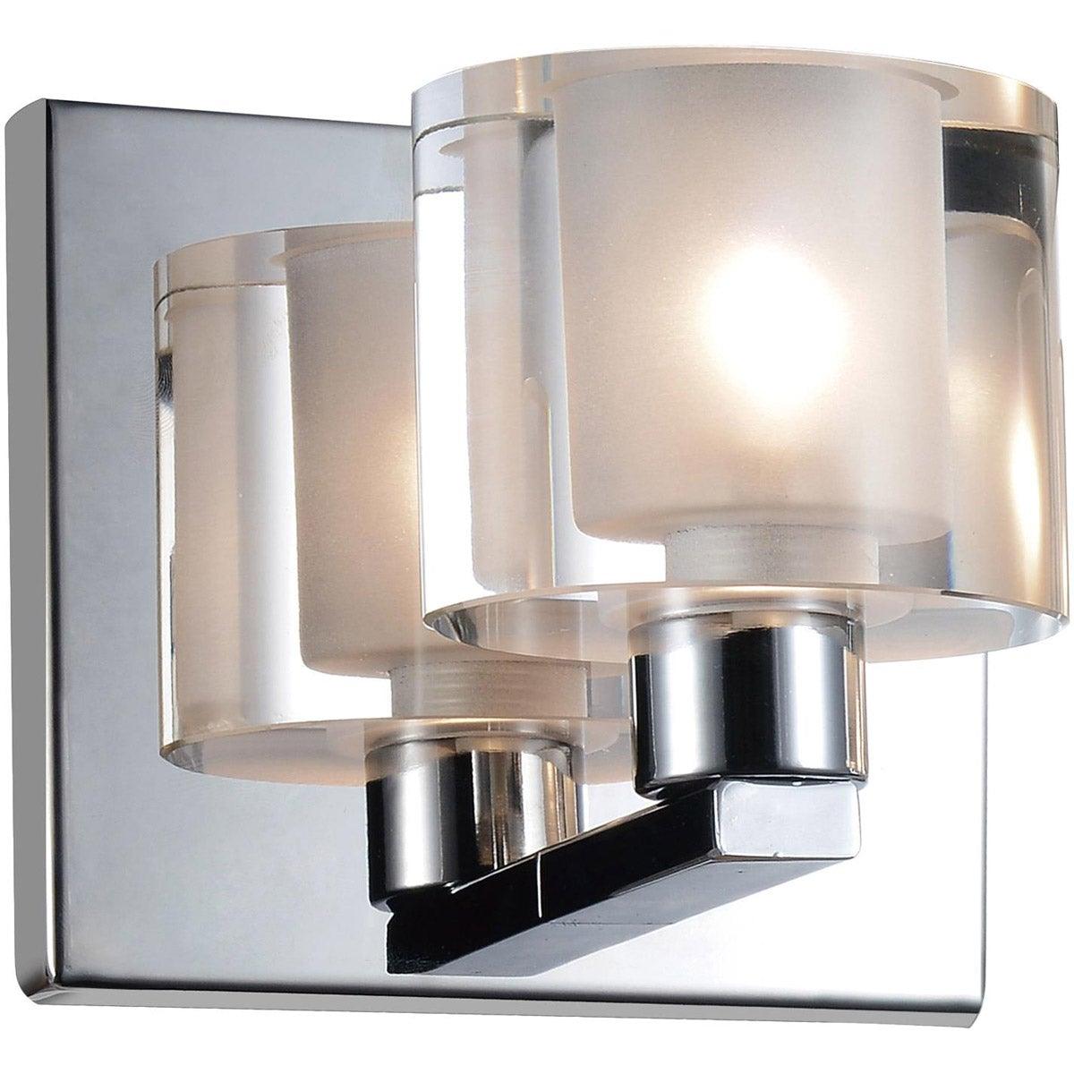 Chrome with Clear Glass Shade Single Light Wall Sconce - LV LIGHTING