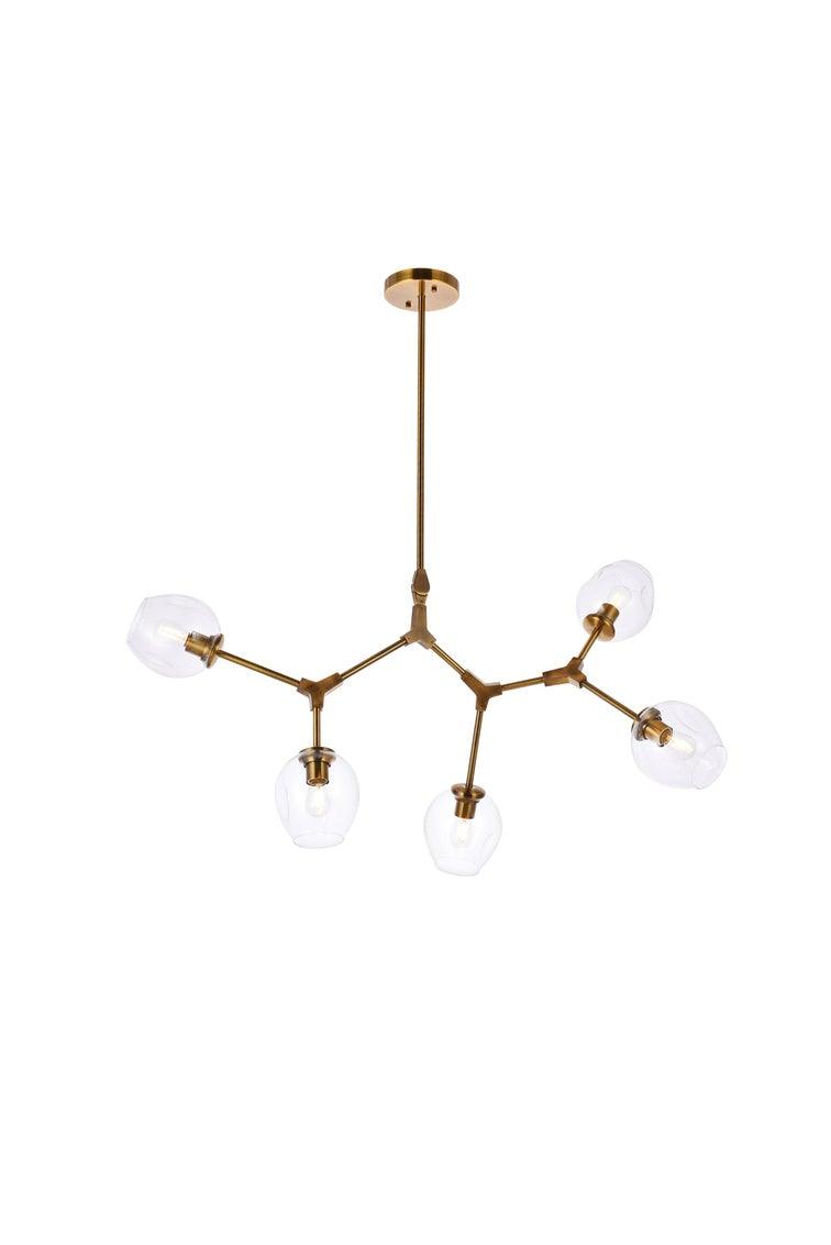 Steel Arms with Clear Glass Shade Chandelier - LV LIGHTING